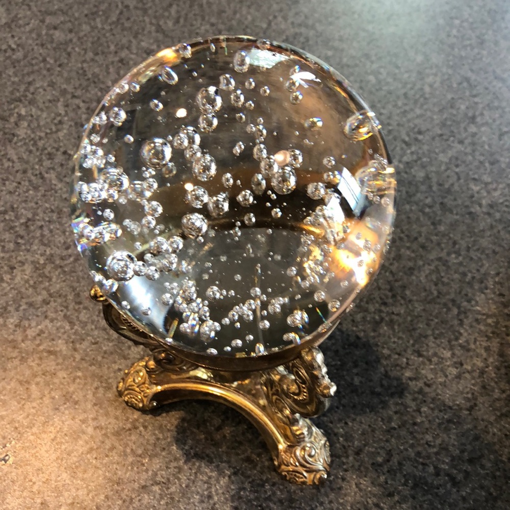Crystal Ball made from glass. Paperweight